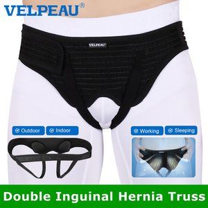 VELPEAU Inguinal Hernia Support Belt Double Groin Hernia Pain Relief Truss Brace